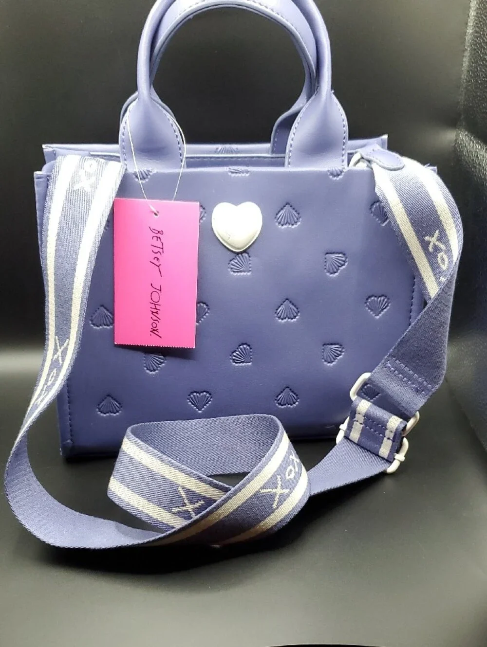 Betsey Johnson Lavender Purple Heart-Embellished Crossbody
